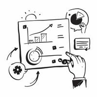 Business dashboard illustration with copy space for business reports concept as A visually appealing business dashboard illustration with copy space designed to enhance business re Dynamic Set 6 vector