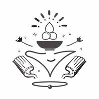 Buddha silhouette and lotus petals icon with copy space for spiritual ads concept as A modern Buddha silhouette and lotus petals icon design with generous copy space perfect for en Dynamic vector