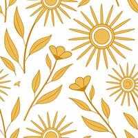 Bright spring sunshine seamless tile pattern with golden rays soft gradients and a warm cheerful atmosphere concept as Golden rays and soft gradients of spring sunshine create a se Dynamic vector