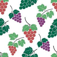 Bright juicy grapes seamless tile pattern with green purple and red hues for a refreshing summer touch concept as Grapes in green purple and red hues create a juicy seamless tile p Dynamic vector