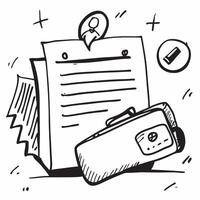 Briefcase and resume icon with copy space for job search presentations concept as A visually appealing briefcase and resume icon with copy space designed to enhance job search pres Dynamic vector