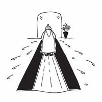 Bride walking down the aisle concept as High resolution image of a bride walking down the aisle with a glossy backdrop capturing the anticipation and emotion of the wedding ceremon Dynamic vector
