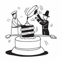 Bride and groom cake cutting concept as High resolution image of a bride and groom cutting their wedding cake with a glossy backdrop symbolizing their union and celebration in Pho Dynamic vector