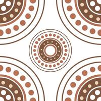 Bohemian seamless pattern with hand drawn retro circles in earthy colors concept as Design a seamless pattern featuring hand drawn retro circles in earthy colors reflecting a bohem Dynamic vector