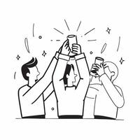 Birthday celebration toast concept as High resolution image of guests raising their glasses for a birthday toast with a glossy backdrop capturing the celebratory and joyful moment Dynamic vector