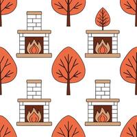 Autumn warmth seamless tile pattern with cozy blankets and golden maple leaves for inviting home decor concept as Cozy blankets and golden maple leaves arranged seamlessly to creat Dynamic Set 9 vector