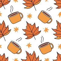 Autumn warmth seamless tile pattern with cozy blankets and golden maple leaves for inviting home decor concept as Cozy blankets and golden maple leaves arranged seamlessly to creat Dynamic Set 14 vector