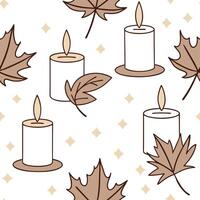 Autumn warmth seamless tile pattern with cozy blankets and golden maple leaves for inviting home decor concept as Cozy blankets and golden maple leaves arranged seamlessly to creat Dynamic Set 4 vector