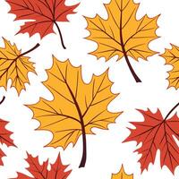 Autumn trees seamless tile pattern with vibrant maple and oak leaves for warm home decor concept as Vibrant maple and oak leaves arranged seamlessly to create warm and inviting aut Dynamic Set 9 vector
