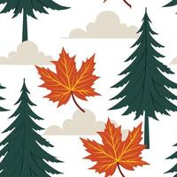 Autumn trees seamless tile pattern with vibrant maple and oak leaves for warm home decor concept as Vibrant maple and oak leaves arranged seamlessly to create warm and inviting aut Dynamic Set 8 vector