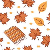 Autumn leaves seamless tile pattern with vibrant reds and oranges for cozy home interiors concept as Vibrant red and orange autumn leaves arranged seamlessly for creating cozy and Dynamic Set 2 vector