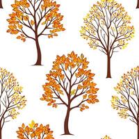 Autumn trees seamless tile pattern with vibrant maple and oak leaves for warm home decor concept as Vibrant maple and oak leaves arranged seamlessly to create warm and inviting aut Dynamic Set 2 vector