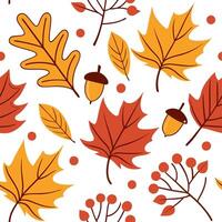 Autumn leaves seamless tile pattern with vibrant reds and oranges for cozy home interiors concept as Vibrant red and orange autumn leaves arranged seamlessly for creating cozy and Dynamic vector