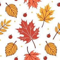 Autumn foliage seamless tile pattern with falling leaves cozy tones and pumpkin spice vibes concept as Falling autumn leaves warm colors and cozy seasonal accents create a seamless Dynamic vector