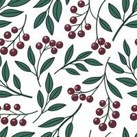 Autumn berries and vines seamless tile pattern with deep reds and vibrant greens concept as Deep red berries and vibrant green vines create an autumn berries and vines seamless til Dynamic vector