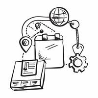 Automation logistic symbol with space for text on a blue background concept as A sleek automation logistic symbol with ample space for text on a blue background suitable for illust Dynamic vector