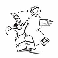 Automation logistic symbol with copy space for project planning concept as An artistic rendering of an automation logistic symbol with spacious copy space suitable for project plan Dynamic Set 2 vector