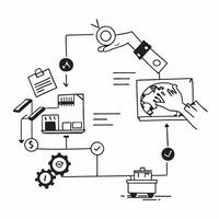 Automation logistic illustration with space for text and graphics concept as An illustrative automation logistic design featuring ample space for both text and graphics perfect for Dynamic vector