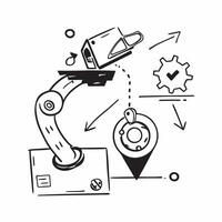 Automation logistic symbol with copy space for project planning concept as An artistic rendering of an automation logistic symbol with spacious copy space suitable for project plan Dynamic vector