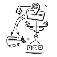 Automation logistic icon with space for text and graphics on a blue background concept as A modern automation logistic icon design featuring space for both text and graphics on a b Dynamic Set 4 vector