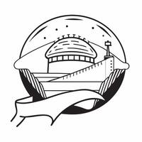 Athletes profile with a stadium concept as An athletes profile combined with a stadium representing the end of a journey and the farewell to a career Ideal for sports and retireme Dynamic vector