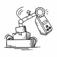 Automation logistic icon with copy space on white background concept as A illustration of an automation logistic icon with ample copy space on a white background perfect for Dynamic vector