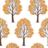 Autumn trees seamless tile pattern with vibrant maple and oak leaves for warm home decor concept as Vibrant maple and oak leaves arranged seamlessly to create warm and inviting aut Dynamic vector