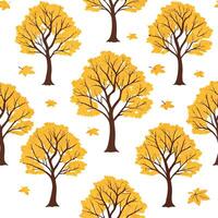 Autumn trees seamless tile pattern with vibrant maple and oak leaves for warm home decor concept as Vibrant maple and oak leaves arranged seamlessly to create warm and inviting aut Dynamic Set 3 vector