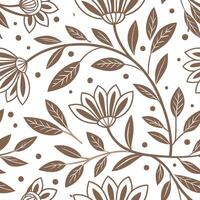Art nouveau floral seamless pattern with earthy tones for natural decor concept as Organic art nouveau floral elements seamlessly patterned using earthy color tones for natural int Dynamic vector