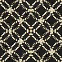 Art Deco seamless pattern with retro circles and gold accents on black background concept as Create a seamless pattern featuring retro circles with gold accents on a black backgrou Dynamic vector