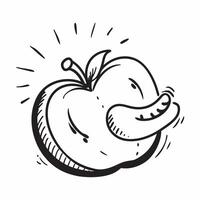 Apple icon with copy space on a blue background concept as A image of an apple icon with ample copy space on a blue background ideal for healthy eating and nutrition themed Dynamic vector