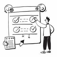 Agile coach with scrum board concept as An agile coachs profile blended with a scrum board representing management coaching and agile methodologies Ideal for corporate and busines Dynamic vector