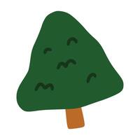 Triangle round pine tree with children style vector