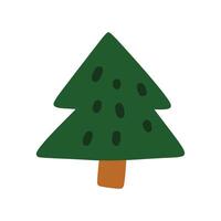 Short triangle pine tree with children style vector