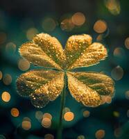 A close up of gold leaves with a shiny, glittery appearance. The leaves are arranged in a way that creates a sense of depth and dimension, with some leaves appearing to be closer to the viewer photo