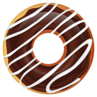 illustration of chocolate donut with vanilla topping png
