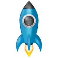 Rocket spaceship design with transparent background png