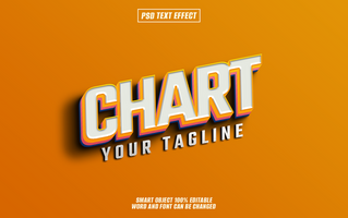 3D text effect of the word CHART psd