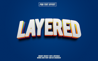 3D layered text effect design with editable word and font. psd