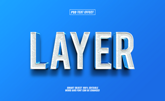 3D text effect LAYER on blue background. psd