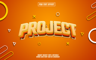 3D Text Effect Project on orange background psd