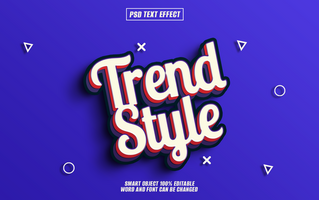 Trendy style text effect design with editable text psd