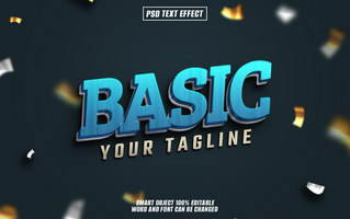 3D text effect, Basic tagline, editable, psd