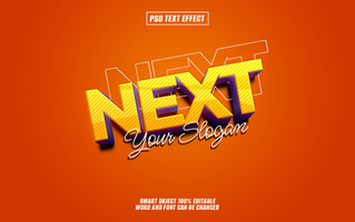 3D text effect NEXT and editable slogan psd