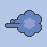 single cute smoke with outline flat design. vector