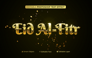 3D Editable Eid Al-Fitr Text Effect, Text Effect Ramadan psd