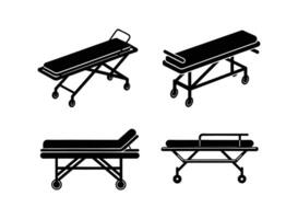 stretcher bundle set silhouette design vector