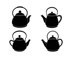 kettle bundle set silhouette design vector