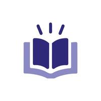 Minimalist Open Book Icon with Knowledge and Learning Concept vector