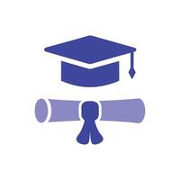 Graduation Cap Icon with Diploma Scroll for Academic Success vector